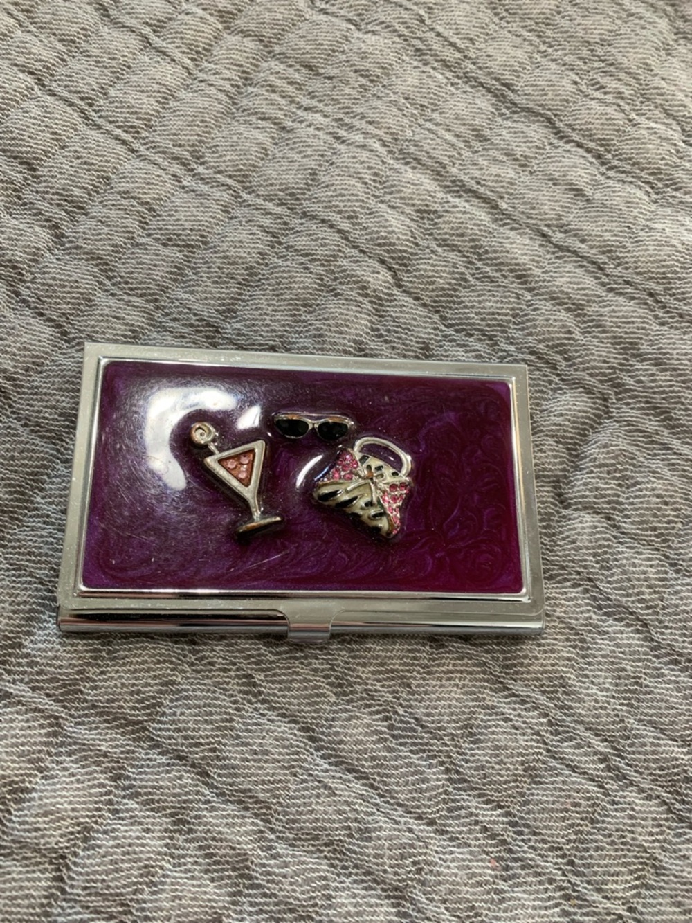 Enamel Business Card Case with mirror finish inside